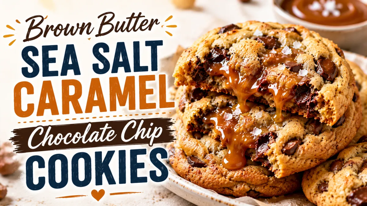 Brown Butter Sea Salt Caramel Chocolate Chip Cookies