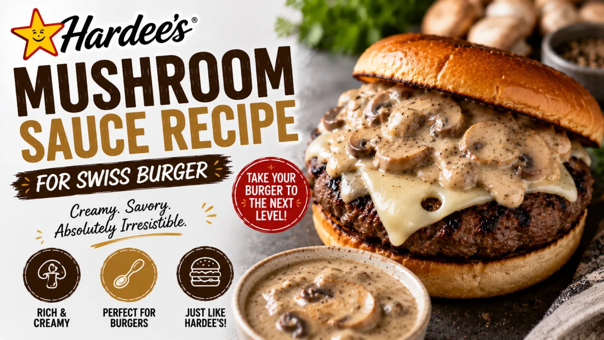 Hardee's Mushroom Sauce Recipe for Swiss Burger