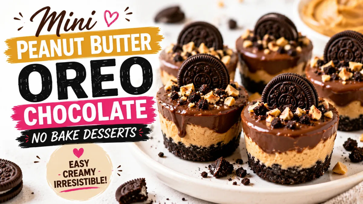Mini Peanut Butter Oreo Chocolate No Bake Desserts