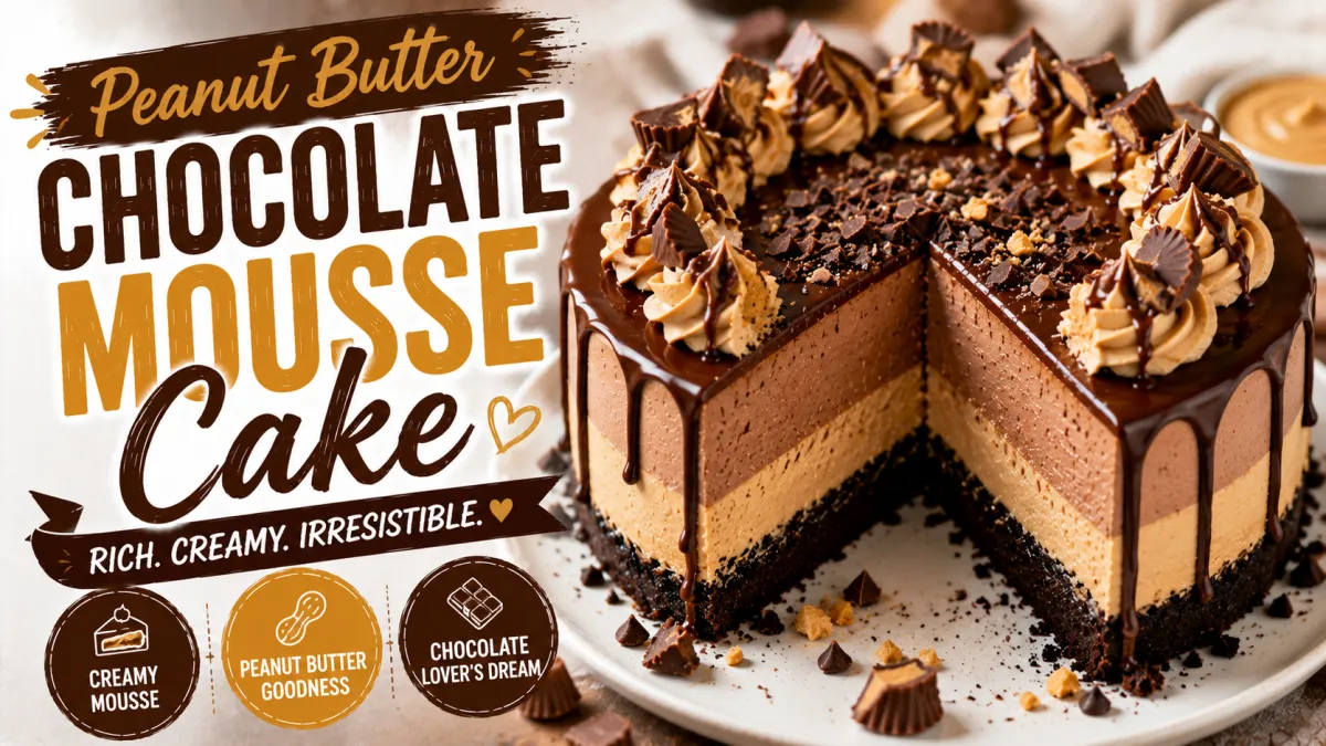 Peanut Butter Chocolate Mousse Cake