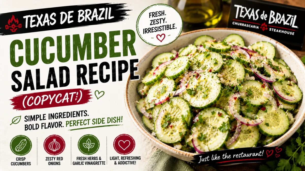 Texas De Brazil Cucumber Salad Recipe (Copycat)