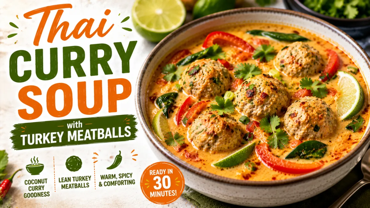 Thai Curry Soup with Turkey Meatballs